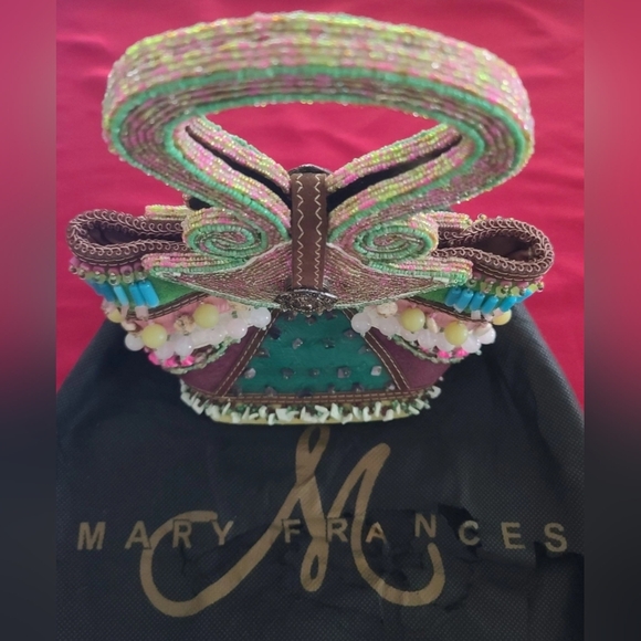 Mary Frances Vibrant Vintage Intricately Beaded Small Top Handle Dinner Purse - Picture 11 of 16